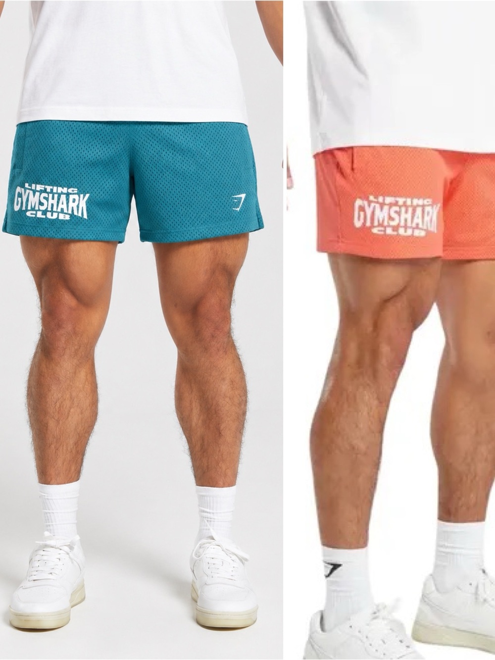Two Pair! Gymshark Men’s 5” mesh gym shorts blue and orange size small